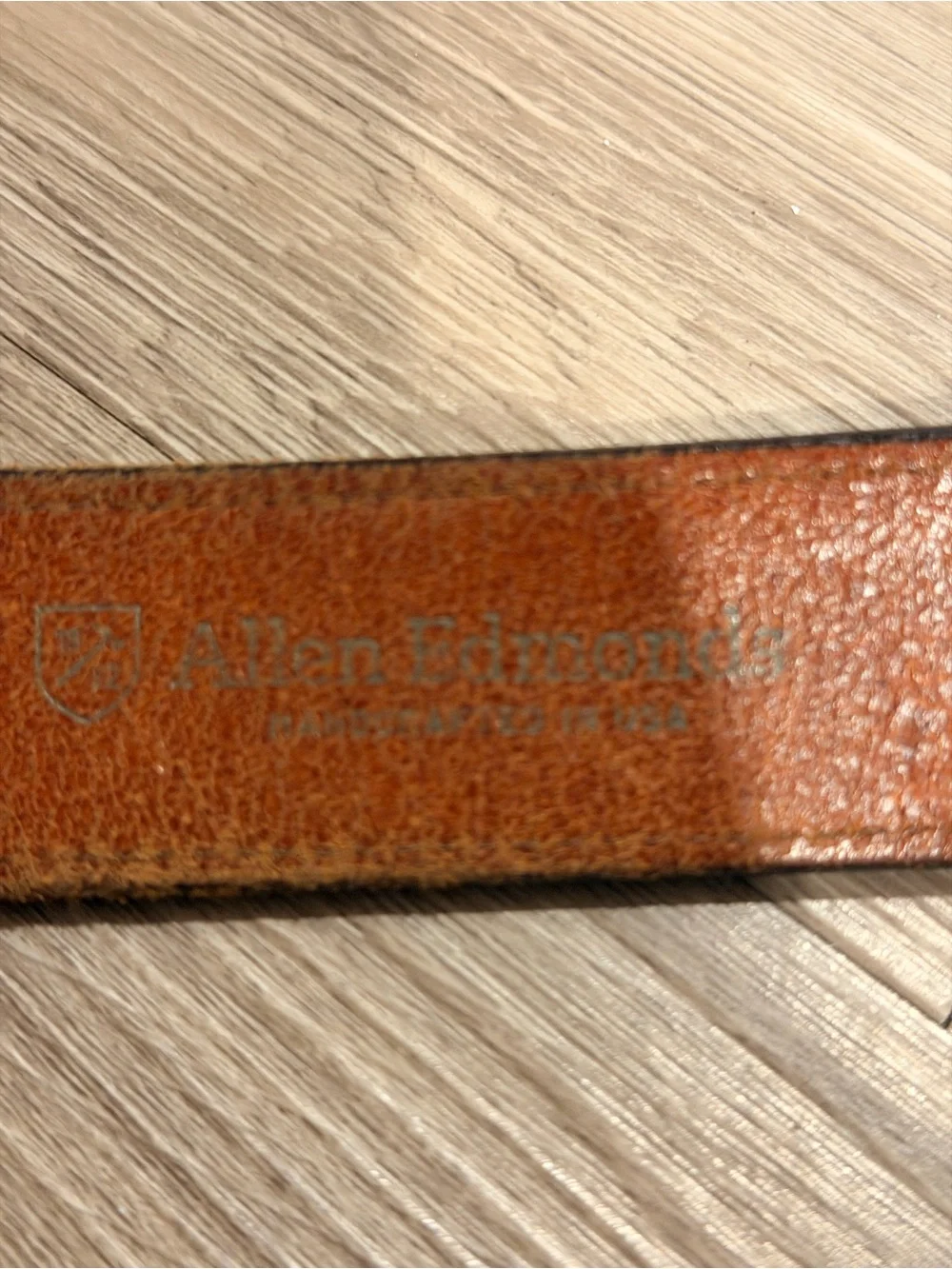 Allen Edmonds Leather Belt Mens 34 Brown Black Two Tone Casual USA Brass Buckle